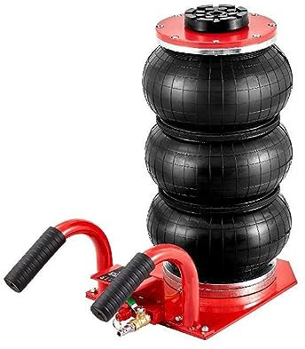 USKI Wagenheber Dreifach-Luftheber mit 3 Tonnen (6600 lbs) Kapazität, tragbarer pneumatischer Wanheber, robust und schnell hebend, for die Autoreparatur in der Gara(Rood)