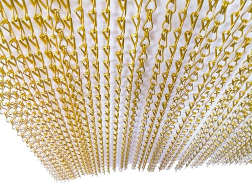 90 * 200cm Aluminium Kette Vorhang Rollo Fliege Insekt Jalousien Schädlingsbekämpfung Bildschirm für Tür Fenster Home Decoration, Golden