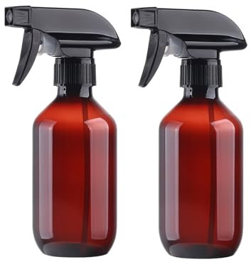 KREMORV Kunststoff Sprühflaschen 300ml Leere nachfüllbare Transparent und Braun Sprühflasche Verstellbarem Sprühkopf für Pflanzen, Haarpflege, Autoglasreinigung