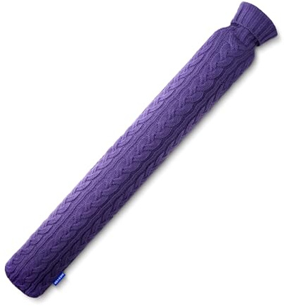 DICEVER Hot Water Bottle with Knitted Cover, Hot Water Bag for Bed, Body Feet Warm, Pain Relief. Hot and Cold Therapies for Women Girls Seniors. Ideal for Birthday, Womens', Christmas Day, Purple