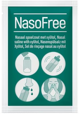 NasoFree Nasenspülsalz mit Xylitol - 100 Beutel - Salzlösung Für Nasendusche - Nasenspülsalz - Nasenspülung - Für (Chronische) Sinusitis