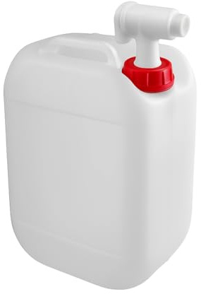 SANJOMA Garrafa Agua de 10L | Boca ancha con Grifo y Tapón | Bidon agua apto para uso Alimentario y químico | Kit De Etiquetado | Deposito Agua Fabricado en Plástico HPDE | Bidones de Plastico