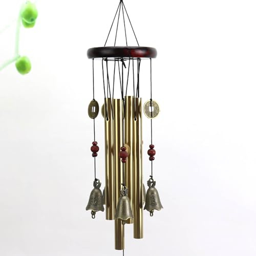 Campanelli Eolici in Metallo, Campana in Legno, Campanelli Eolici da 19 Pollici Campanelli Eolici Appesi a Parete per Esterni Porta Balcone Decorativo per la Casa (11#)