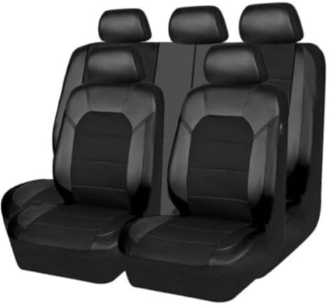 MaKeMoney Auto Sitzbezüge Sets FüR H-yundai Tucson 4.Generation (NX4) 2021 2022 2023 2024, Leder Allwetter Atmungsaktiv Sitzbezüge rutschfest Schonbezug Set Auto Zubehör, C/Black