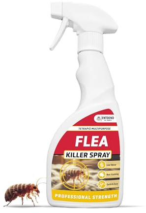 ENTOEND Flea Killer Spray 500ml - Tetrapiu Multipurpose | Strong Permethrin Treatment for the House | Fast Acting Rug & Carpet Flea Killer & Carpet Moth Treatment