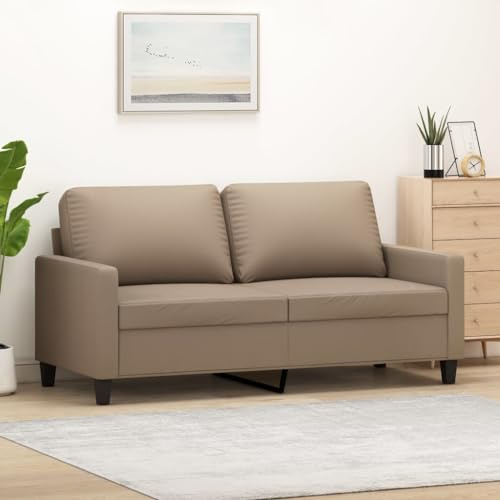 Willood 2 Sitzer Sofa Modern Couch Gästesofa fürs Wohnzimmer Schlafzimmer Gästezimmer Cappuccino-Braun 140 cm Kunstleder