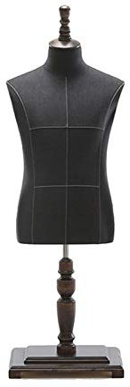 WOTZOV Schaufensterpuppe Theke Männlich Erwachsene Männer Manikin Ausstellungsständer/Desktop-Schneiderpuppen Dummy Einstellbare Höhe 95cm 140cm Einfach zu montieren,Schwarz