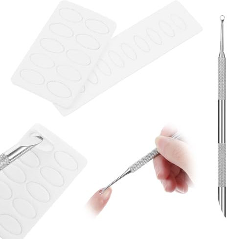 JJUNW Pre-treatment Cuticle Pusher, Metal Cuticle Pusher, Russian Prep Nail Pushers, Dual Ended Cuticle Remover with 100/180 Grit Sandpaper Sheets, Nail Care for Manicure Pedicure Nail Art