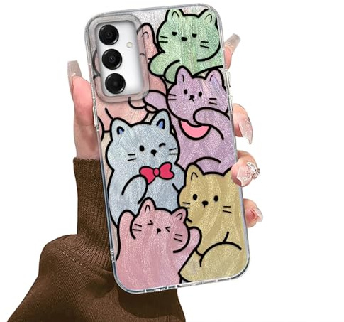 Tedyhulle Fodral för Samsung Galaxy A16 5G/4G, sött katt- och djurmönster för flickor och kvinnor, tunt, mjukt, TPU, hård PC, stötsäker fallskydd, skyddande fodral