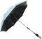 Oshhni Sombrilla para cochecito, protección solar, ligera, práctica, para carrito de bebé, bicicleta, silla de playa, Azul Claro