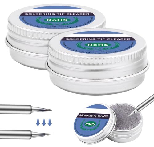 2 Stück Lötspitzenreiniger,60 g Lötspitzen Reaktivator,Kann die Oxidschicht Entfernen,zum Aktivieren der Oxidlötkolbenspitze Verwendet
