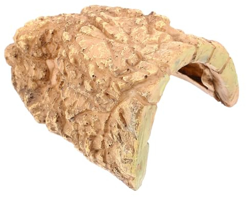 Milisten Reptilien Versteck Höhle aus Harz Schildkröten Unterschlupf und Badeplattform Geeignet für Wasserschildkröten Schlangen Frösche und Echsen Pflegeleichtes Terrarien Zubehör