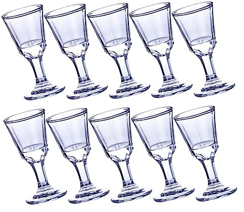 INOOMP 10piezas Vasos Transparentes De Licor Copas Pequeñas Para Vino Blanco Bar Casa Pub Elegantes y Resistentes