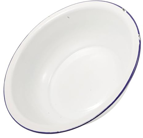 Cuenco Esmaltado Blanco de 32cm, Diseño Vintage Retro