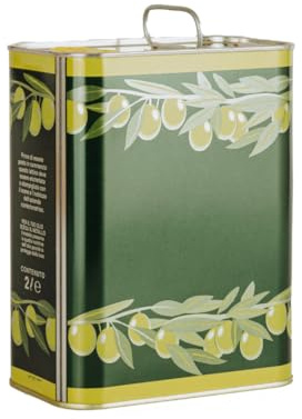FERROELETTRA Lattina per Olio in Banda Stagnata, Verde, Contenitore Rettangolare 2L con Tappo Ermetico, 15x9x19 cm, per Conservazione Olio Alimentare, Professionale e Domestico, Made in Italy (5)