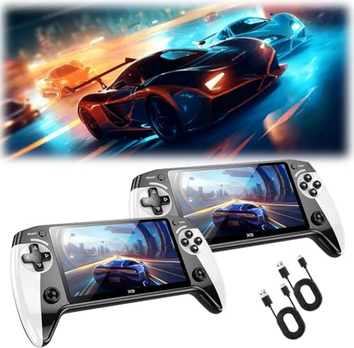 X9 Retro Handheld Game Console, Relive Classic Gaming with HD 5.5-Inch IPS Screen, 20000+ Built-in Games 10+ Emulators, External Gamepad Supports TV Output 5-Hour Battery Life(2PCS)