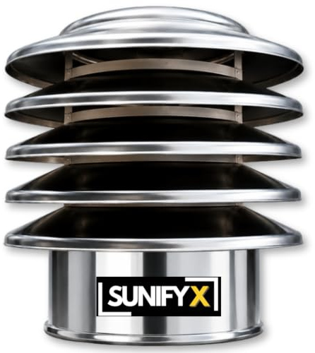 Cubierta de láminas de acero inoxidable para chimenea, cubierta para chimenea, cubierta de chimenea, cubierta de láminas para chimenea, protección contra el viento, lluvia y viento, diámetro de 80 a
