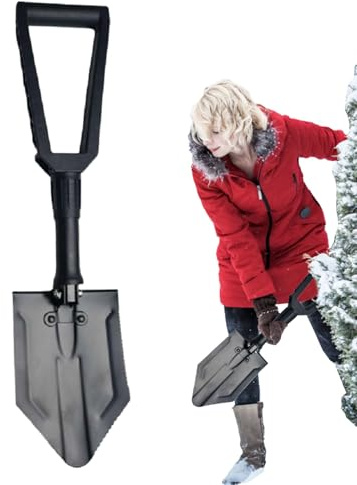 Pala da Neve Per Viaggio | Manico Ergonomico Pieghevole Attrezzatura Portatile | Pala da Neve Invernale Per Casa E Giardino | Adatto per Giardino Parcheggio Cortile Balcone Giochi Anziani Adulti