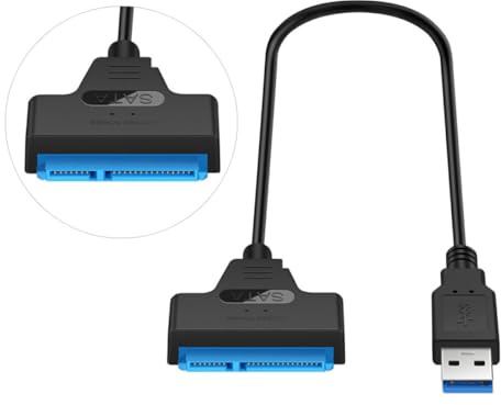 Toddmomy Câble Adaptateur 2,5 Pouces USB 3.0 à Haut Débit 6 Gb/s pour Disque Dur Interne Ssd, Adaptateur Transfert Données Portable Compatible PC et Ordinateur Portable, sans Alimentation