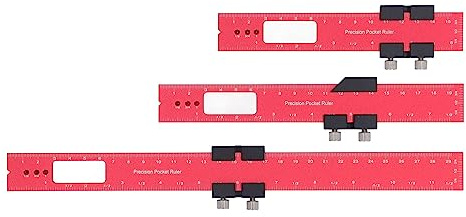 Regla de trazado para posicionamiento en carpintería de madera con tope, regla de marcado para carpinteros en 16, 20 y 30 cm, herramienta de medición de aleación de aluminio para u