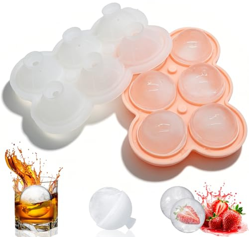 Forbabe Eiswürfelform Kugel Silikon mit Deckel, Runde Eiskugelform 3D 6pcs | Balls BPA Frei Faltbar Auslaufsicher, Ice Cube Tray Wiederverwendbar Ideal für Eis, Whiskey, Cocktails, Gin, Saft