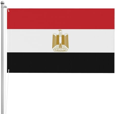 Drapeau De Cour Égypte Égyptienne Bannières Durable Avec Œillets Drapeau Pour Plage Clubs Intérieure 152X90Cm