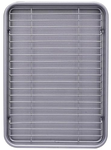 Zerodeko Teglia da Forno Rettangolare con Supporto in Acciaio al Carbonio Antiaderente e Resistente, per Pizza e Cucina Domestica