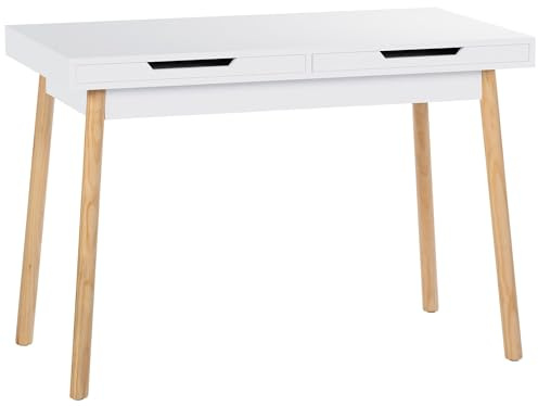 CLP Schreibtisch Porto I Bürotisch mit 2 Schubladen und großer Arbeitsfläche I Moderner Holztisch, Größe:110 cm