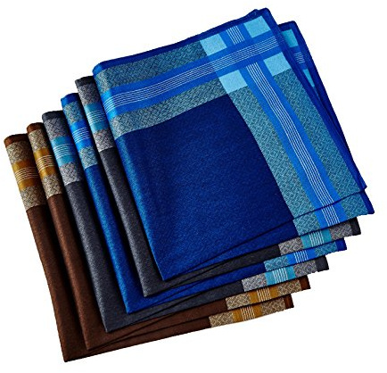 Men's Handkerchiefs,100% Cotton 6 Piece Gift Set