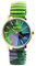 Raptor Colorful Edition Damen-Uhr mit Edelstahl Zugarmband in grün Bunte Armbanduhr analog Stretch Geschenke für Frauen