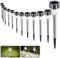 Luces Solares Jardín LED Bawoo 12 Pack Jardín Lámpara de Camino de Paisaje Iluminación de Exterior Impermeable IP65 Luce de Solare Acero Inoxidable Blanco Para Patio Césped Pasillo Terraza Sin Cables