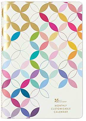 Erin Condren Undated 12 Months Customizable Agenda Petite Planner - Perfect for Tracking Monthly To-Dos or Monthly Project Goals. 140 Stickers Included