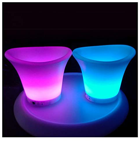 Fournitures De Meubles À Barres Lumineuses À LED RVB Full Couleur Glace Seau À Godets À Glace À La Mode Champagne Sur Glace