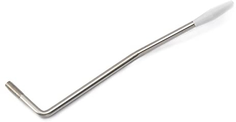 Musiclily Ultra 5.8mm Thread-in Style Stainless Steel Tremolo Arm Whammy Bar Vibrato Arm for Strat Style Electric Guitar, Original Color With White Tip