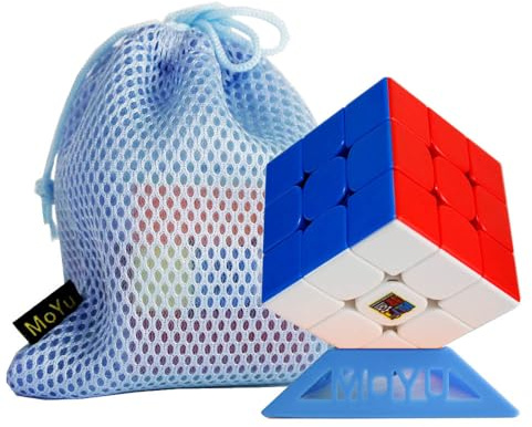 Oostifun OJIN MoYu MoFang JiaoShi 2021 RS3M 3x3x3 MagLev Version Cube Cubing Classroom 2021 MF3RS3M 3X3 MF3 RS3 M V3 Würfelpuzzle mit einem Würfelstativ und Einer Würfeltasche