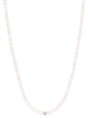 BERGERLIN Naturstein Perlenkette Damen Herren, facettiert, Gold/Silber | Facettierte Naturstein Perlenkette: bunte Halskette Damen & Herren, echte Edelsteine – vom deutschen Prüflabor bestätigt.
