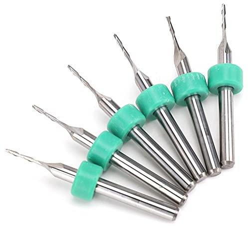 Hartmetall-Schaftfräser Gravierfräser, 10 Stück 2 Schneiden Schaftfräser-Bit-Sätze zum Fräsen von Kohlenstoffstahl Werkzeugstahl Edelstahl Legierter Stahl(1.5mm (10 pieces))