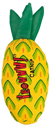 YEOWWW! Ananas kattmynta leksak för katter, gul, 17,78 cm, för alla rasstorlekar