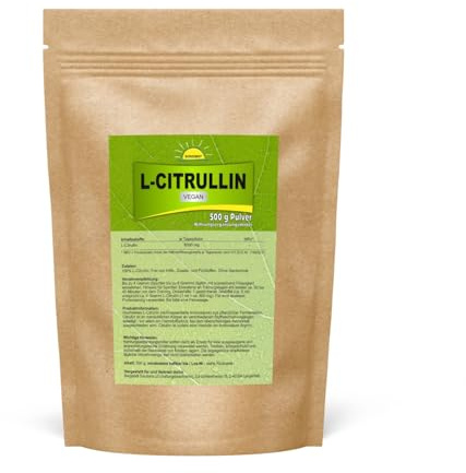 L-Citrullin Base Pulver ohne Malat, vegan, 500 g, hochrein, ohne Zusätze