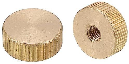 QUARKZMAN Zigrinato Pollice Dadi, 4pz M5 x D16mm x H6mm Ottone Zigrinato Dado Piatto Testa Ceco Foro Blocco Regolazione Dadi per 3D Stampante Parti