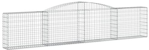 Tidyard Cesto Gabbione ad Arco,Gabbione in Rete Metallica,Gabbioni Metallici per Sassi,da Giardino,Gabbione per Pietra,Gabbione per Decorative,Gabbione Metallico in Ferro Zincato 400x30x80/100 cm