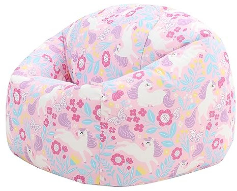 icon Unicorn Kids Bean Bag, Kids Bean Bag Chair with Filling Included for Girls and Boys, Childs Chair, Beanbags for Children, Unicorn Gifts, Nursery Décor, Playroom Décor, Bedroom Accessories