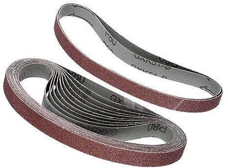 Kozelo 12Stk Schleifen Gürtel - [ 13mm x 455mm 80 Grit ] Schleifpapier Gürtel Streifen Sander Papier für Holz Malen Schleifen Metall Polieren