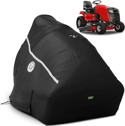 LI LIBZAKI 420D Riding Lawn Mower Cover, Waterproof Tractor Cover Heavy Duty Fits Decks up to 54,Universal fit for John Deere, EGO, Toro, Craftsman More -72L x 54W x 46H-Black