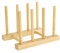 1 Pezzi Portapiatti,Scolapiatti Legno,Portapiatti da Appoggio,Scola Bottiglie,Scolapiatti in Legno di Bambù,per Stoviglie in Bambù per Piatti,Tazze,CD,Bicchiere per Vino,Libro（3 Scanalature）