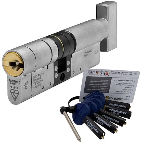 Federal 3 Star Euro Cylinder Thumb Turn Door Lock TS007 Diamond Secure Anti-Snap Dual Finish 5 Keys - 10 Year Guarantee 35/35