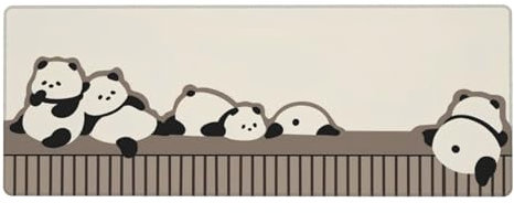 HIZUWKY Panda-Mauspad, großes erweitertes Schreibtisch-Mauspad, XL, rutschfest, 31,5 x 30 cm lang, Tastatur-Pads mit genähter Kante für Zuhause, Gaming, Büro, Arbeit
