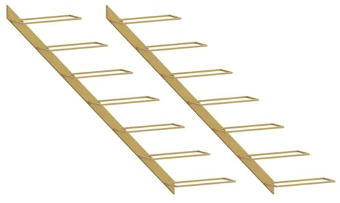 vidaXL 2X Wand Weinregal für 7 Flaschen Wandregal Weinhalter Weinflaschenhalter Flaschenregal Weinständer Hängeregal Weinflaschenregal Golden Metall
