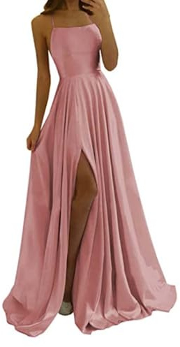 Generisch Robe de bal de fin d'année - Robe de bal - Dos nu - Avec fente - En tulle - Robe de mariée élégante - Longue robe de remise de diplôme - Robe de cocktail - Robe longue sexy - Couleur unie -