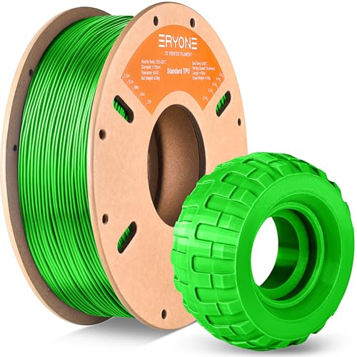 ERYONE TPU Filament 1.75mm, 3D Drucker Filament,Flexible TPU Weiches Filament, TPU 95A, Maßgenauigkeit +/- 0,03 mm, 0.5kg 1 Spule, Grün